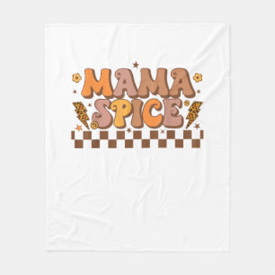 Retro Fall Pumpkin Autumn Thanksgiving Family Mama Fleece Blanket