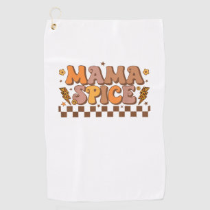 Retro Fall Pumpkin Autumn Thanksgiving Family Mama Golf Towel