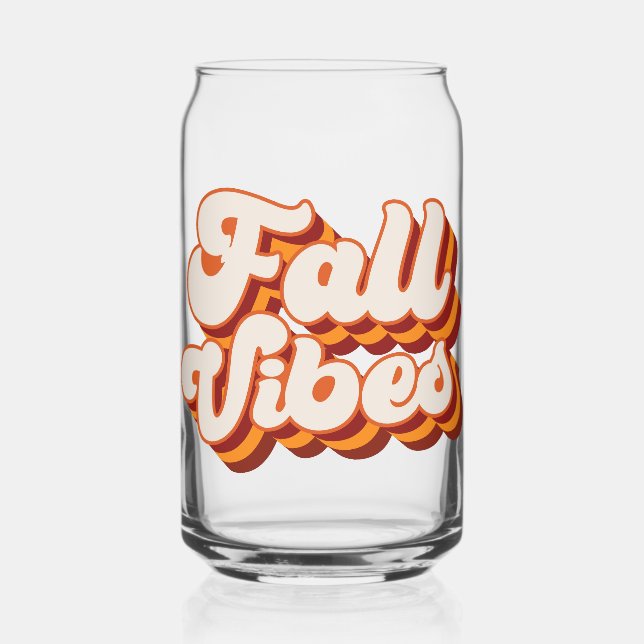 Retro Fall Vibes Can Glass (Front)