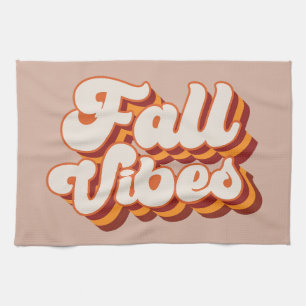 Retro Fall Vibes Kitchen Towel