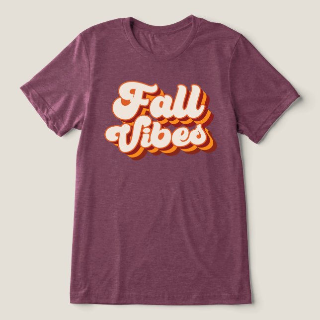 Retro Fall Vibes Tri-Blend Shirt (Design Front)