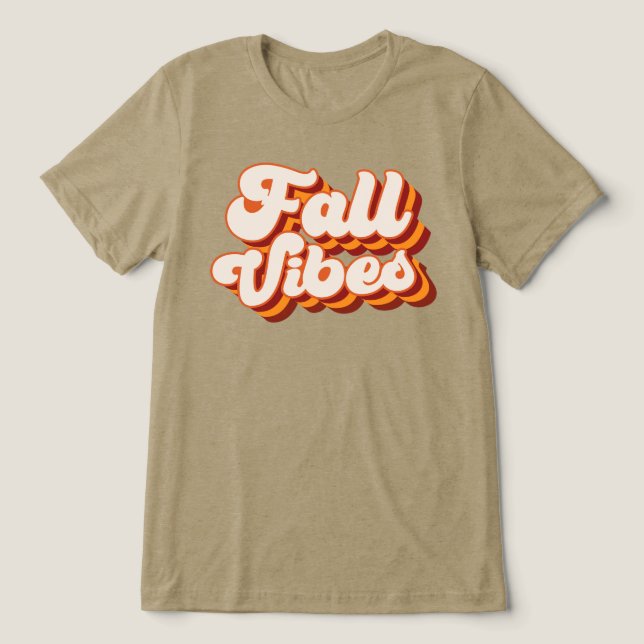 Retro Fall Vibes Tri-Blend Shirt (Design Front)