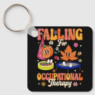 Retro Falling For Occupational Therapy OT OTA Autu Keychain