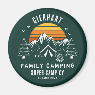 Retro Family Camping Custom Keepsake Magnet