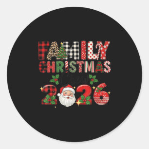 Retro Family Christmas Crew 2026 Squad Family Matc Classic Round Sticker