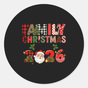 Retro Family Christmas Crew 2026 Squad Family Matc Classic Round Sticker