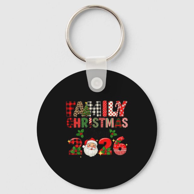 Retro Family Christmas Crew 2026 Squad Family Matc Keychain (Front)