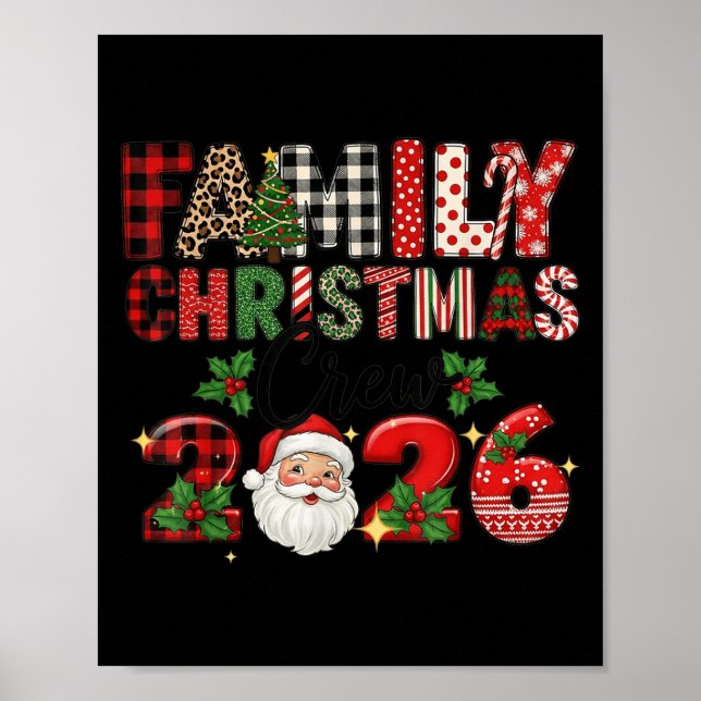 Retro Family Christmas Crew 2026 Squad Family Matc Poster (Front)