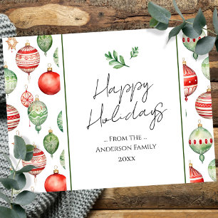 Retro Family Christmas Greetings  Postcard