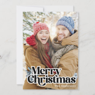 Retro Family Christmas Photo Card
