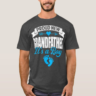Retro Family Proud New Grandfather It's A Boy Gend T-Shirt