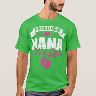 Retro Family Proud New Nana It's A Girl Gender Rev T-Shirt