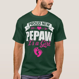 Retro Family Proud New Pepaw It's A Girl Gender Re T-Shirt