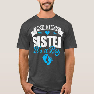 Retro Family Proud New Sister It's A Boy Gender Re T-Shirt