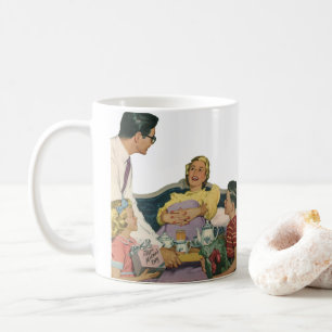 Retro Family Serves Mom Breakfast in Bed Coffee Mug