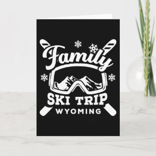 Retro Family Ski Trip Wyoming Vacation Group Snow Card