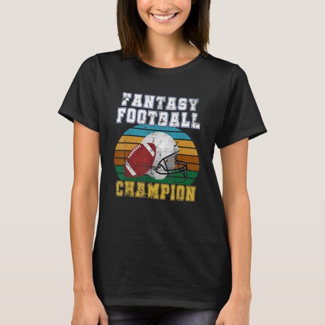 Retro Fantasy Football Champion League Champ FFL D T-Shirt (Front)