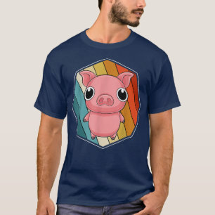 Retro Farm Animal Lover Farmer Cute Piglet Pig5148 T-Shirt