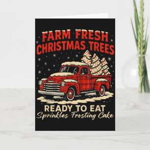 Retro Farm Fresh Debbie Christmas Cake Red Truck H Card