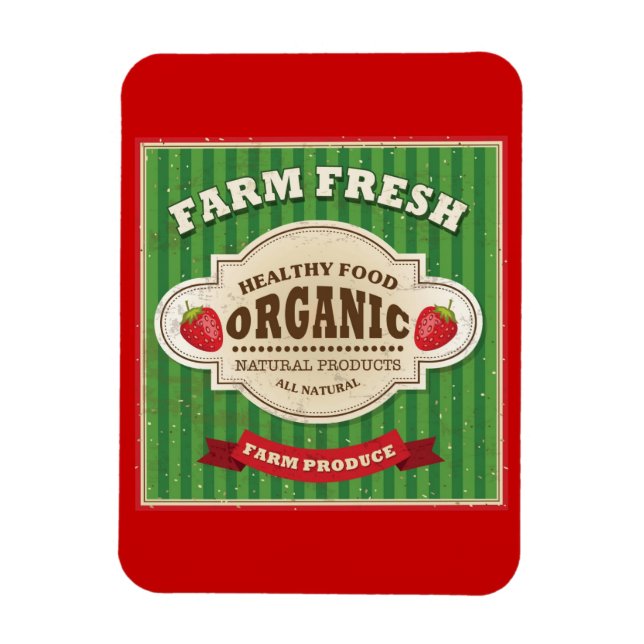 Retro Farm Fresh Poster Design Magnet (Vertical)
