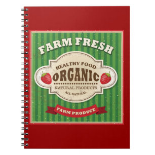 Retro Farm Fresh Poster Design Notebook
