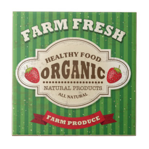Retro Farm Fresh Poster Design Tile