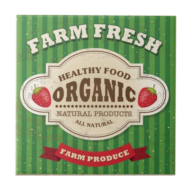 Retro Farm Fresh Poster Design Tile (Front)