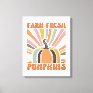 Retro Farm Fresh Pumpkins Canvas Print