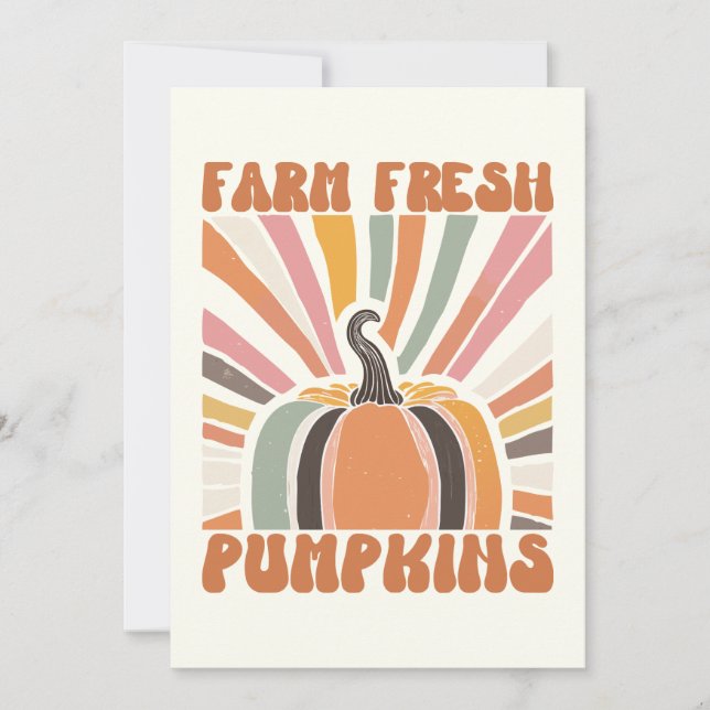 Retro Farm Fresh Pumpkins Card (Front)