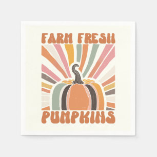 Retro Farm Fresh Pumpkins Napkin
