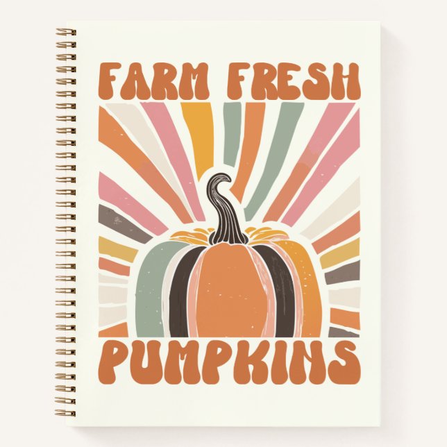 Retro Farm Fresh Pumpkins Notebook (Front)