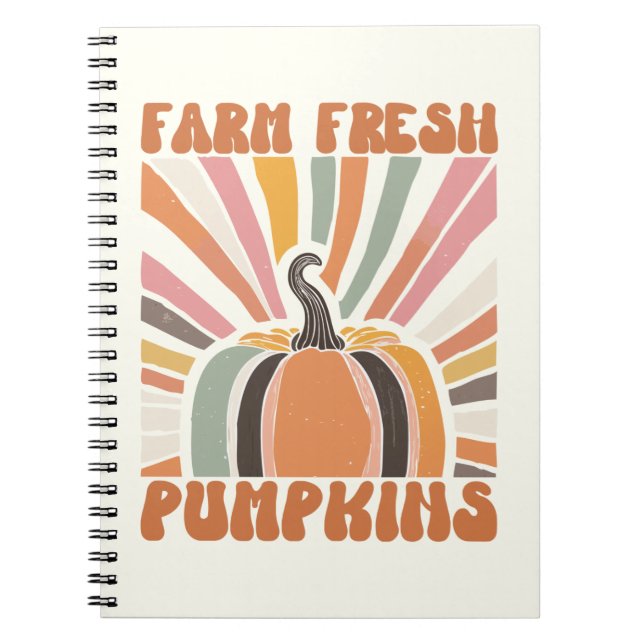 Retro Farm Fresh Pumpkins Notebook (Front)