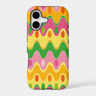 Retro Fashion Colourful Wavy Zig Zag Mod Pattern