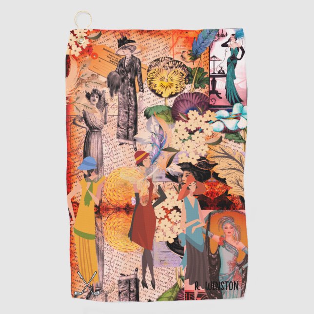 Retro Fashion Ladies Serviette de golf personnalis (Devant)