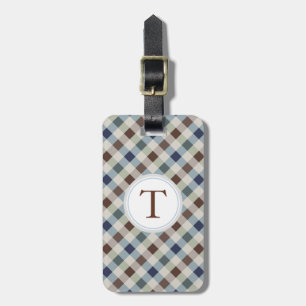 Retro fashion pattern with monogram luggage tag