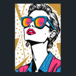 Retro Fashion Pop Art - 1980's Inspired Poster<br><div class="desc">Channel the daring confidence and electric energy of the 1980s with this stunning Glam Pop Art print. Inspired by the iconic covers of vintage fashion magazines, this piece captures a moment of pure, unapologetic style. Our high-fashion muse gazes upward, her oversized sunglasses reflecting a vibrant neon sunset—a story of city...</div>