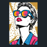 Retro Fashion Pop Art - 1980's Inspired Poster<br><div class="desc">Channel the daring confidence and electric energy of the 1980s with this stunning Glam Pop Art print. Inspired by the iconic covers of vintage fashion magazines, this piece captures a moment of pure, unapologetic style. Our high-fashion muse gazes upward, her oversized sunglasses reflecting a vibrant neon sunset—a story of city...</div>