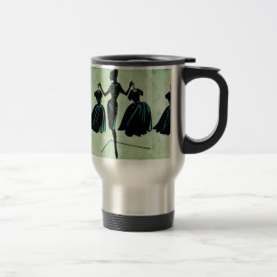 Retro Fashionista Silhouette Travel Mug