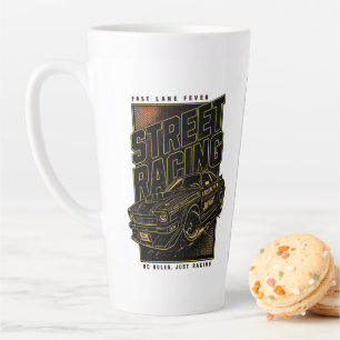 Retro Fast Lane Fever Sports Car Art Latte Mug