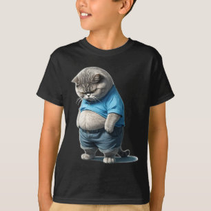 Retro Fat Kitten Tee Funny Cat Rolling Fatties 