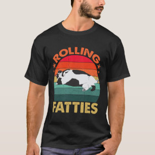 Retro Fat Kitten Tee Funny Cat Rolling Fatties 