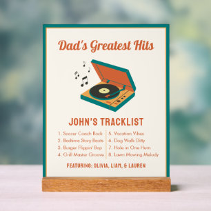 Retro Father's Day "Dad's Greatest Hits" Custom  Acrylic Sign