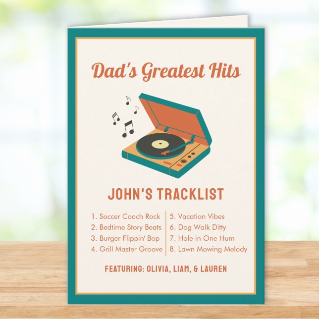 Retro Father's Day "Dad's Greatest Hits" Custom Card (Creator Uploaded)