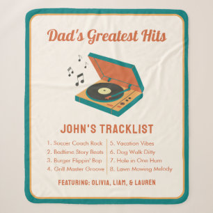Retro Father's Day "Dad's Greatest Hits" Custom  Sherpa Blanket