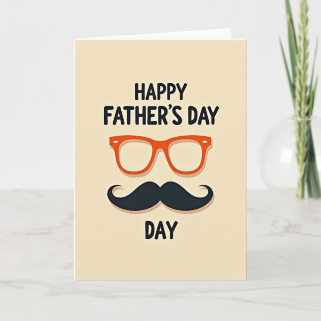 Retro Fathers Day Face Card (Front)