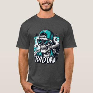 Retro Father's Day Funny Rad Dad Skeleton  T-Shirt