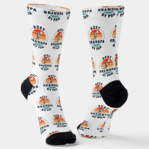 Retro Fathers Day Grandpa Golf Lover Custom Socks