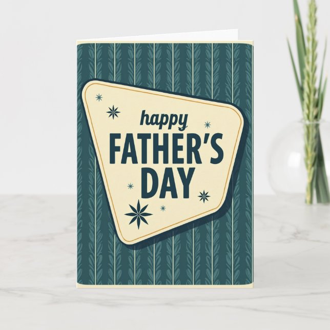 Retro Fathers Day Plaque Card (Front)