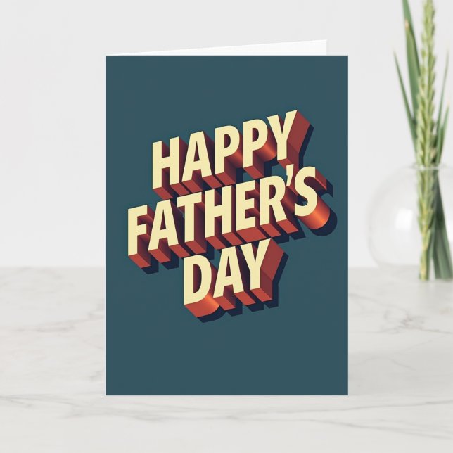 Retro Fathers Day Text Card (Front)