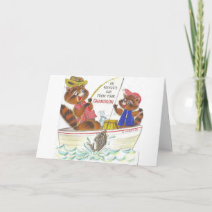 Retro Father's Day - To Grandpa from Grandson, Card